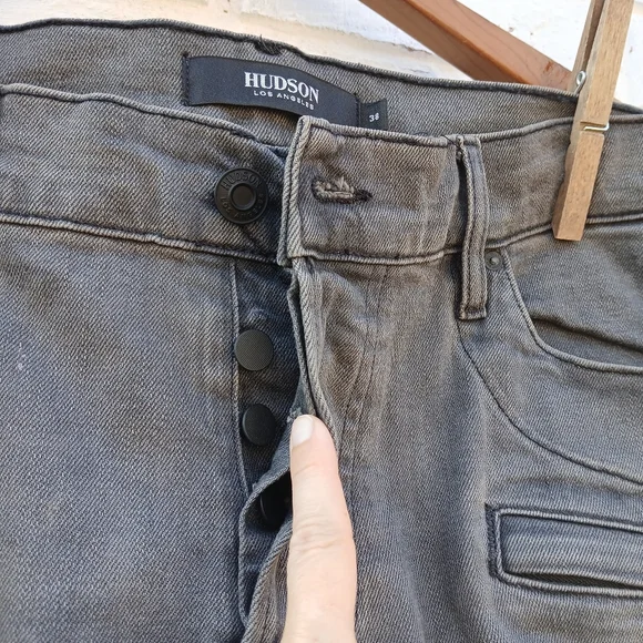 Hudson Blinder Biker Jeans Moto Gray Size 38